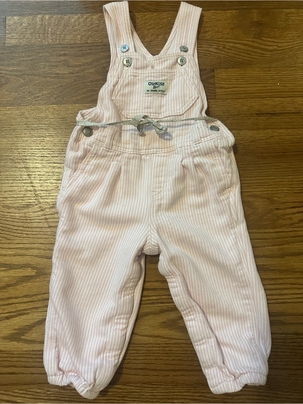 Oshkosh pink stripe overalls